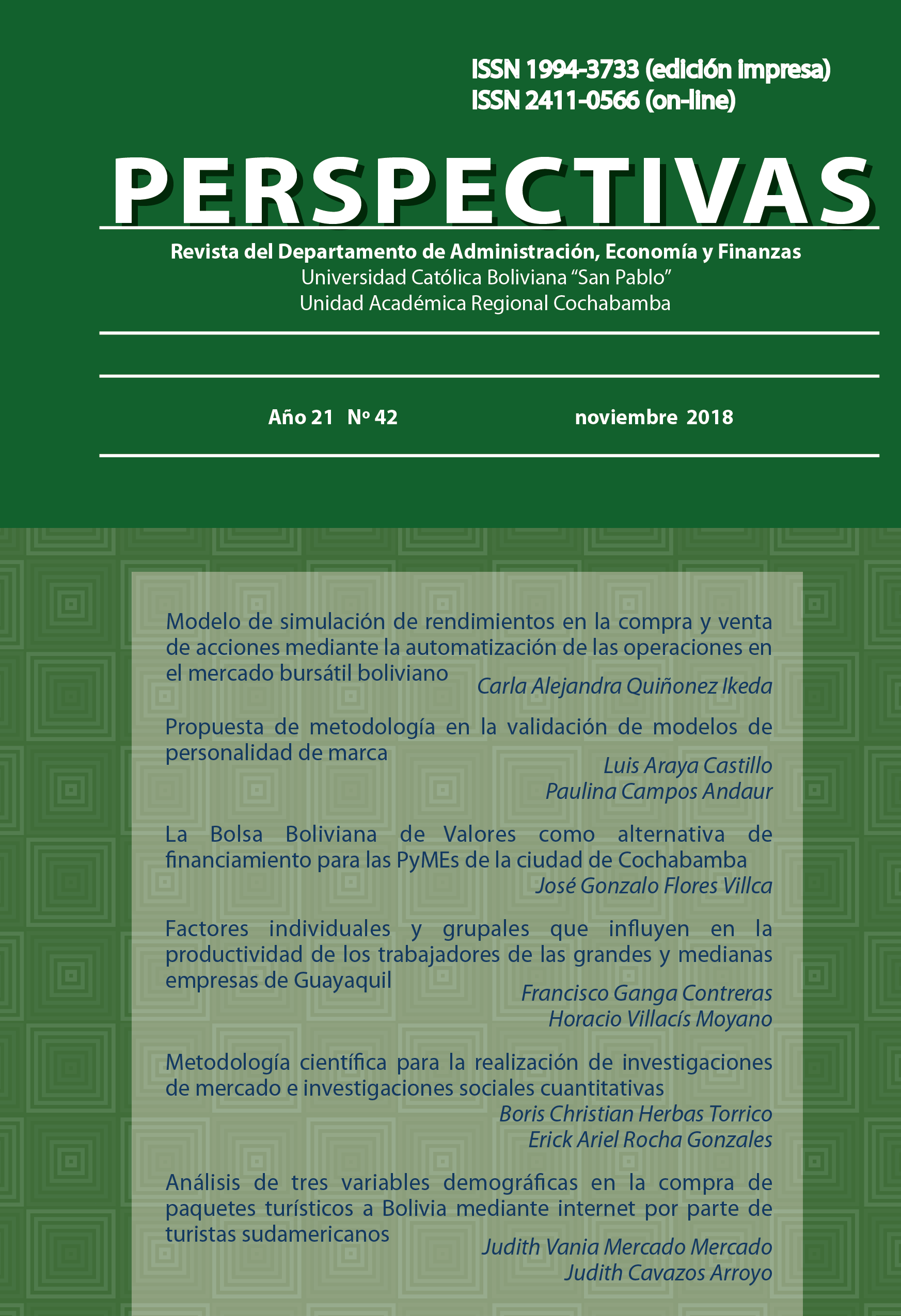 Ver Núm. 42 (2018): Revista Perspectivas N° 42