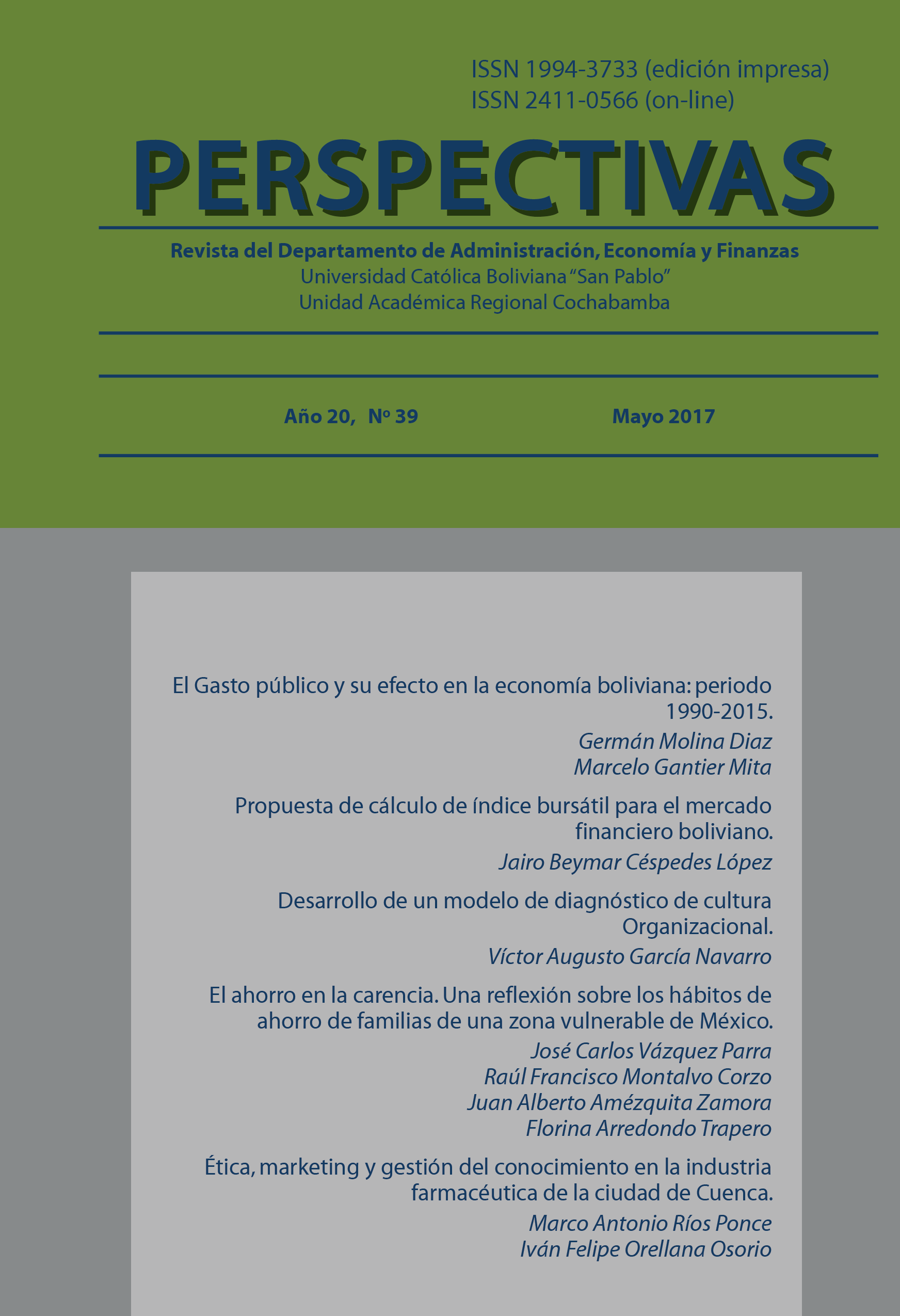 Ver Núm. 39 (2017): Revista Perspectivas N° 39