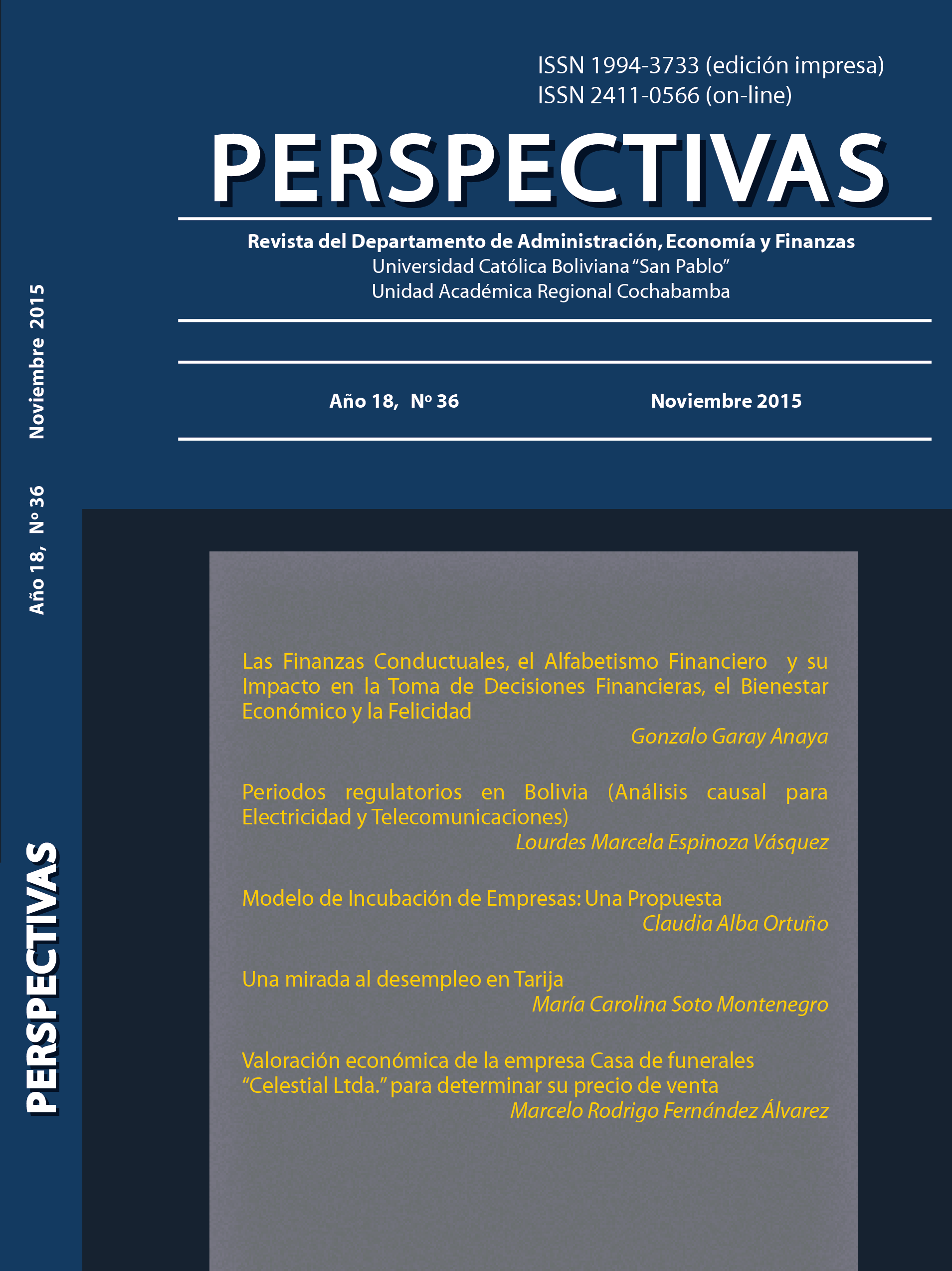 Ver Núm. 36 (2015): Revista Perspectivas N° 36