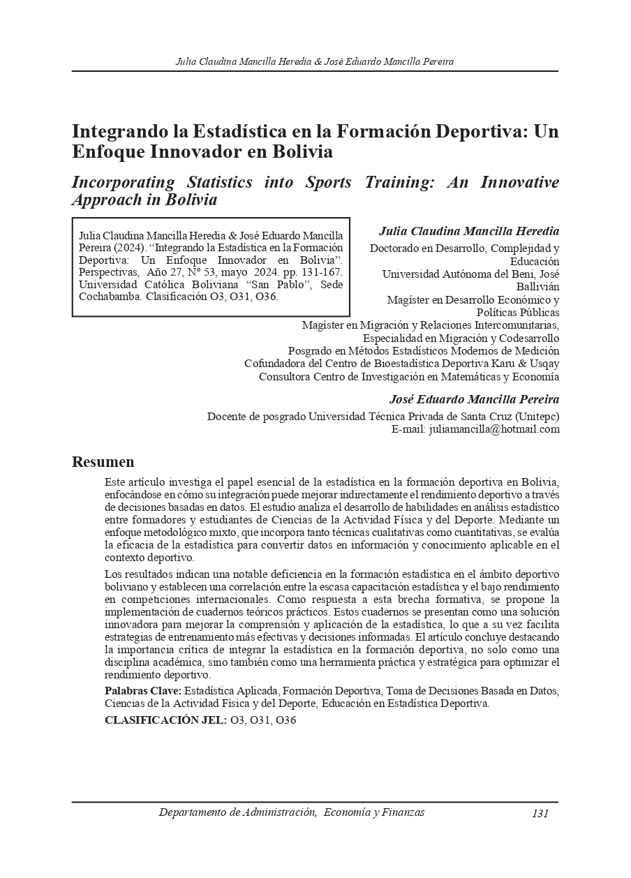 Incorporating Statistics into Sports Training: An Innovative Approach in Bolivia
