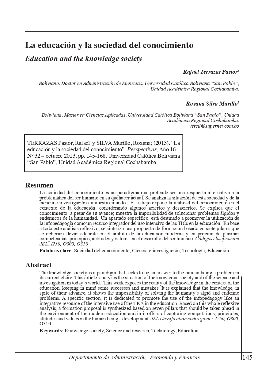 Education and the knowledge society