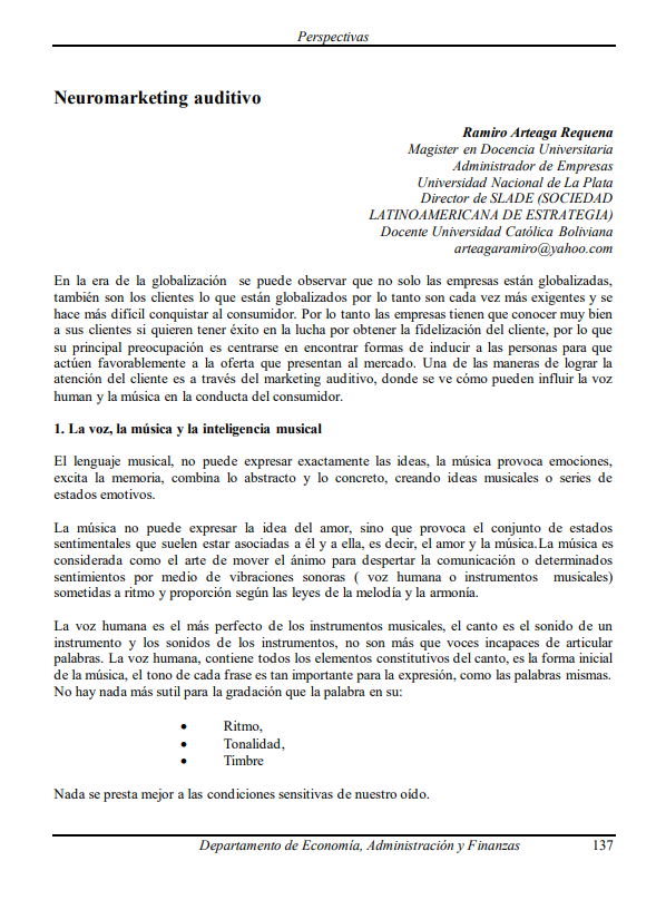 Auditory neuromarketing