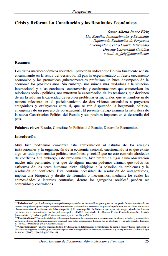 Crisis and reform: the Constitution and economic outcomes.