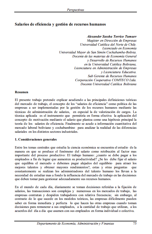 Efficiency wages and human resource management