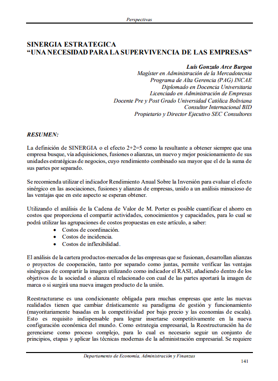 Strategic synergy "A necessity for the survival of companies"   2/2