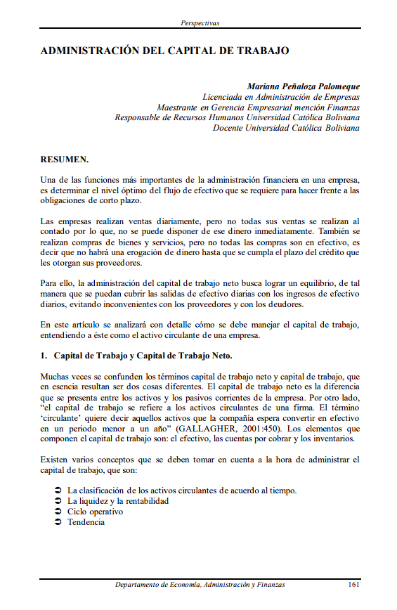 Working capital management