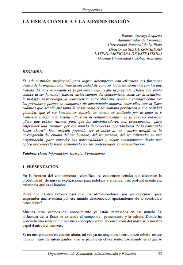 Quantum physics and management.