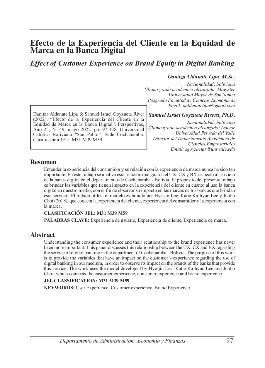 Effect of Customer Experience on Brand Equity in Digital Banking