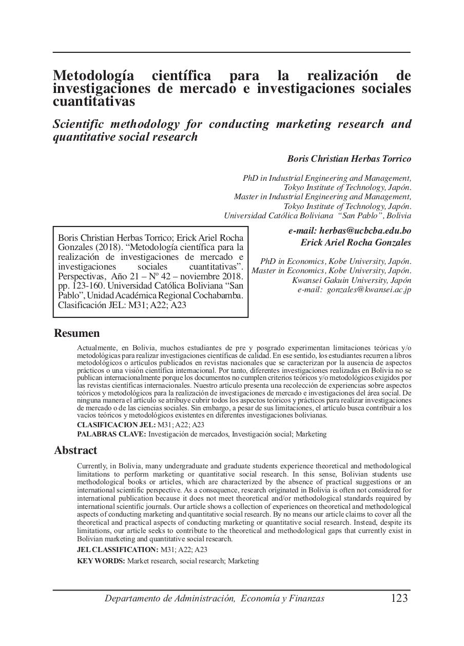 Scientific methodology for conducting marketing research and quantitative social research